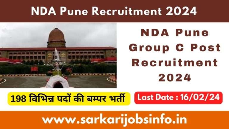 NDA Pune Group C Post Recruitment 2024 Apply Online For Various 198