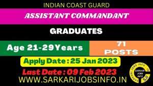 Indian Coast Guard Assistant Commandant 012024 Batch Apply Online