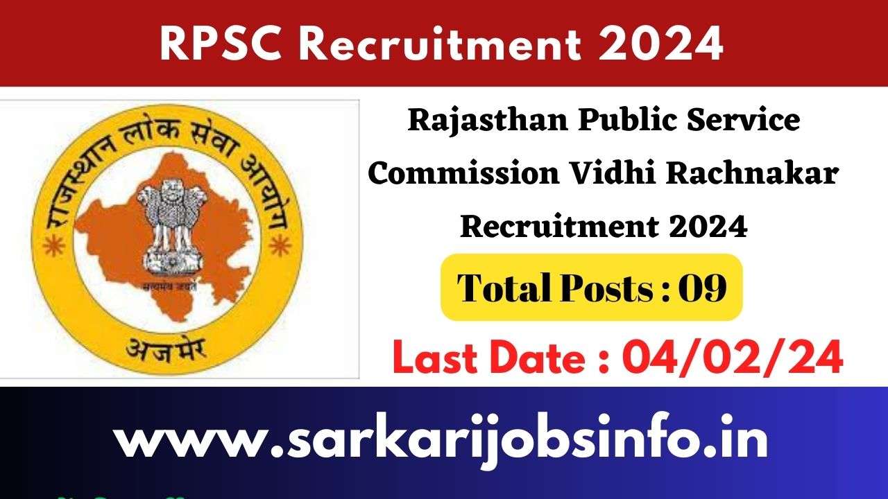 Rajasthan Public Service Commission RPSC Vidhi Rachnakar Recruitment 2024