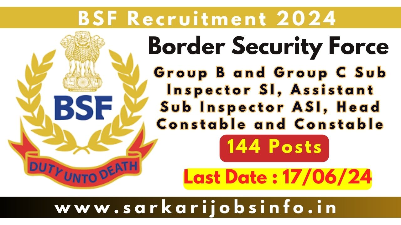 Border Security Force BSF Various Post Recruitment 2024