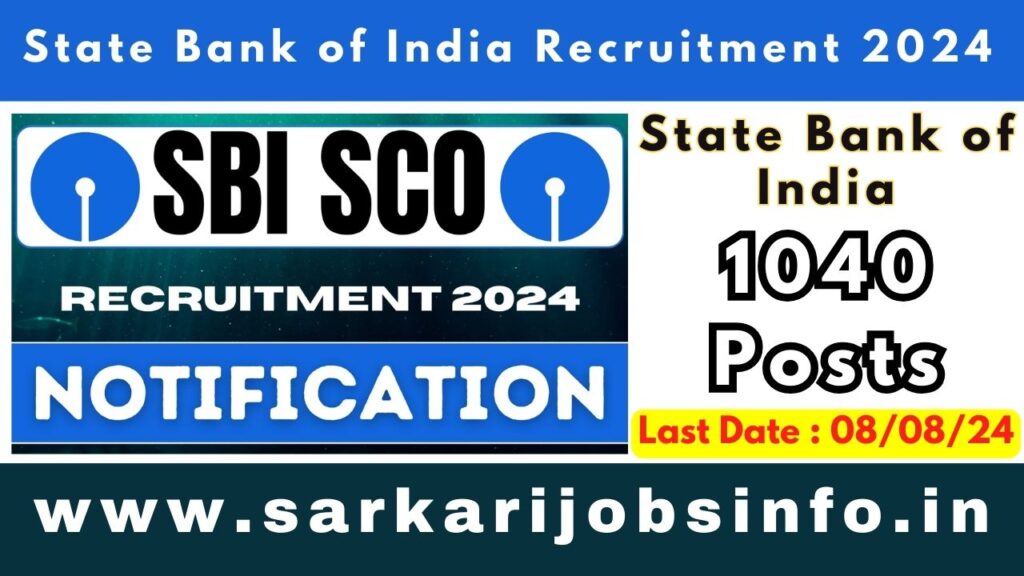 State Bank Of India Specialist Cadre Officers Recruitment 2024