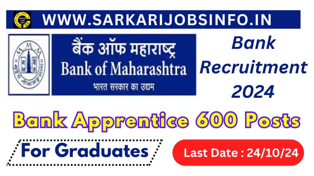 Bank of Maharashtra Apprentice Recruitment 2024