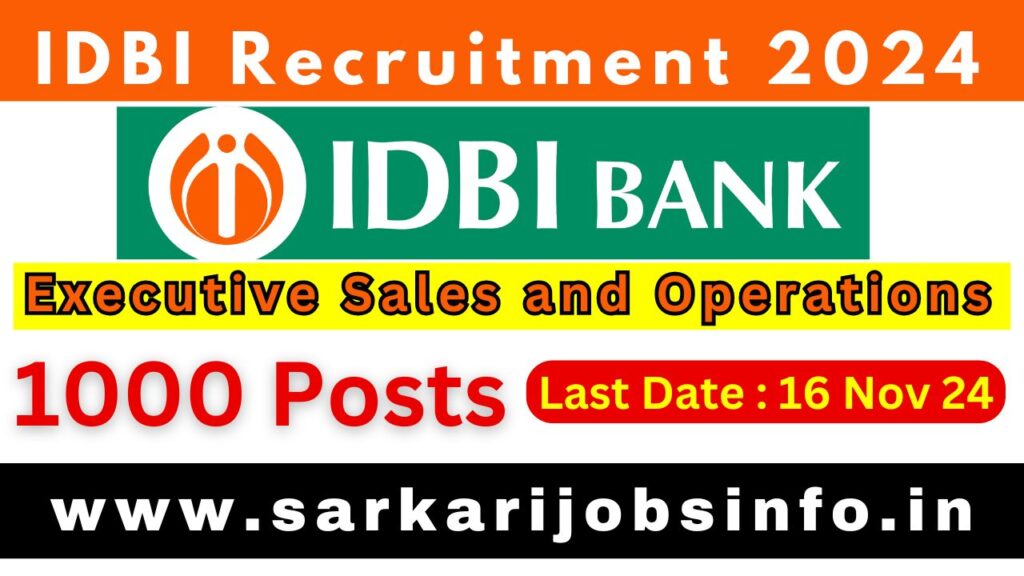 IDBI Bank Recruitment 2024