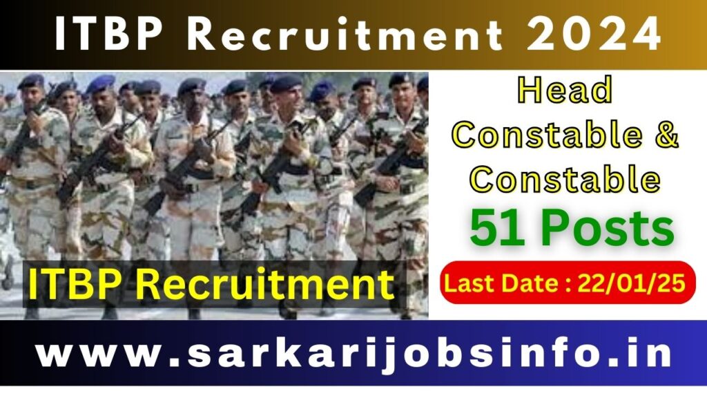 ITBP Head Constable & Constable Recruitment 2024