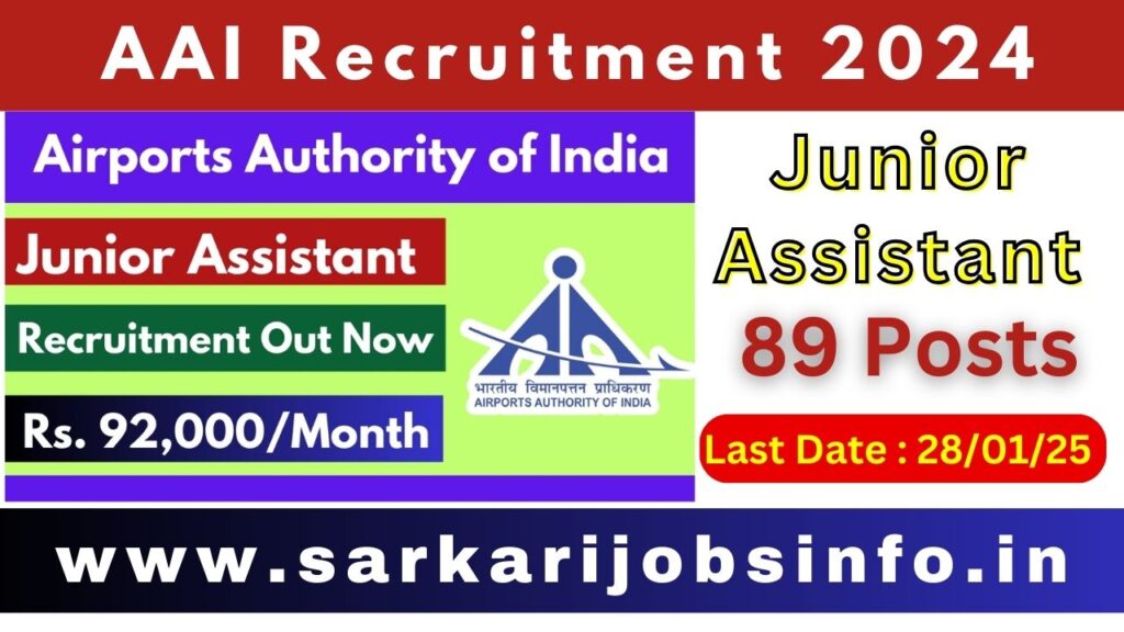 Airport Authority of India AAI Junior Assistant Fire Service Vacancy