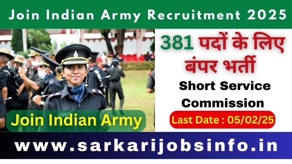 Join Indian Army Short Service Commission Recruitment 2025