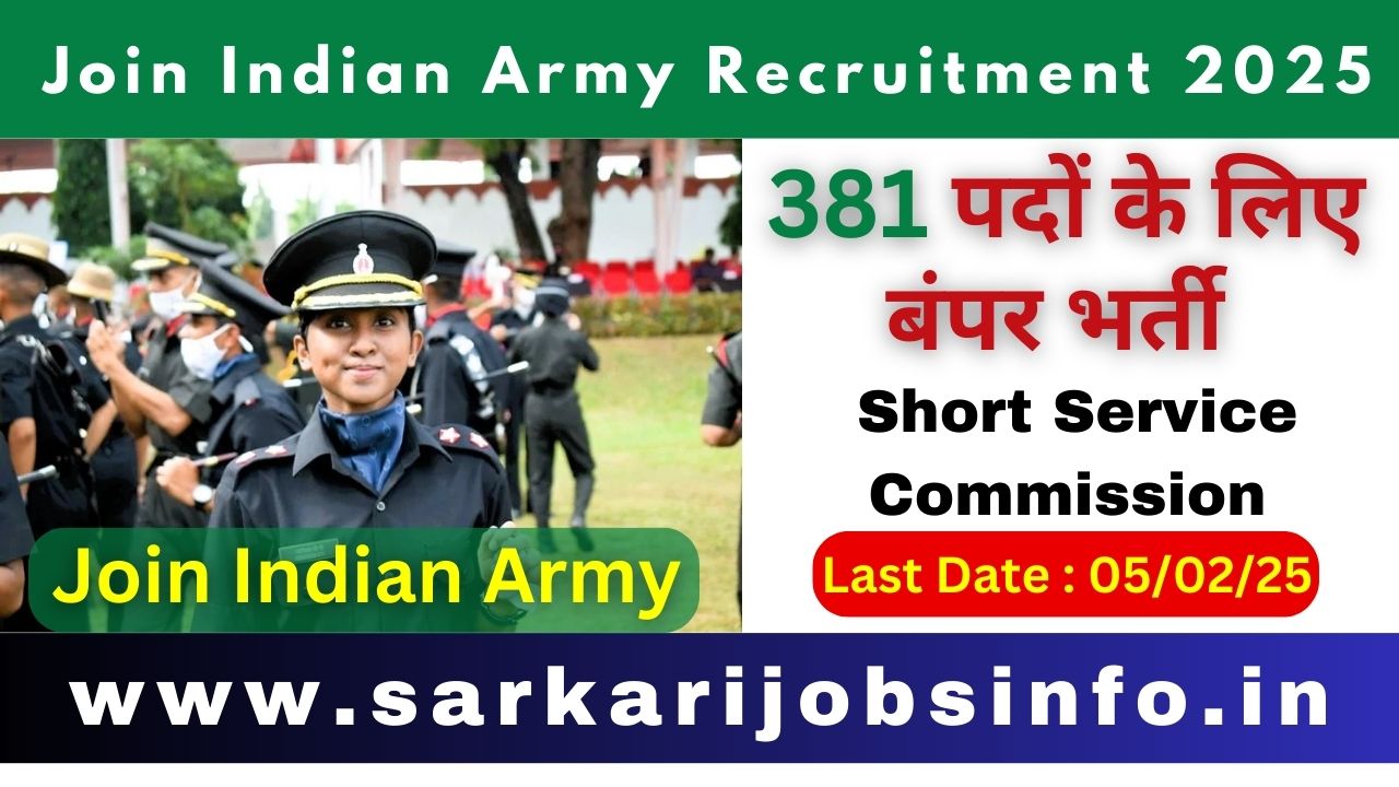 Join Indian Army Short Service Commission Recruitment 2025